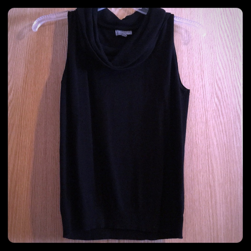 Joseph A Brand Sleeveless Cowl Neck Sweater